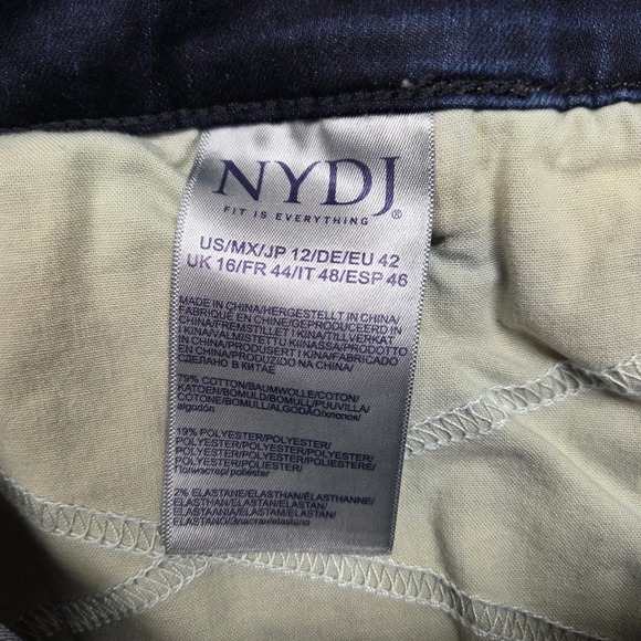 NYDJ Teresa Wide Leg Trouser Jeans Womens 12 High Rise Dark Wash - Picture 8 of 9